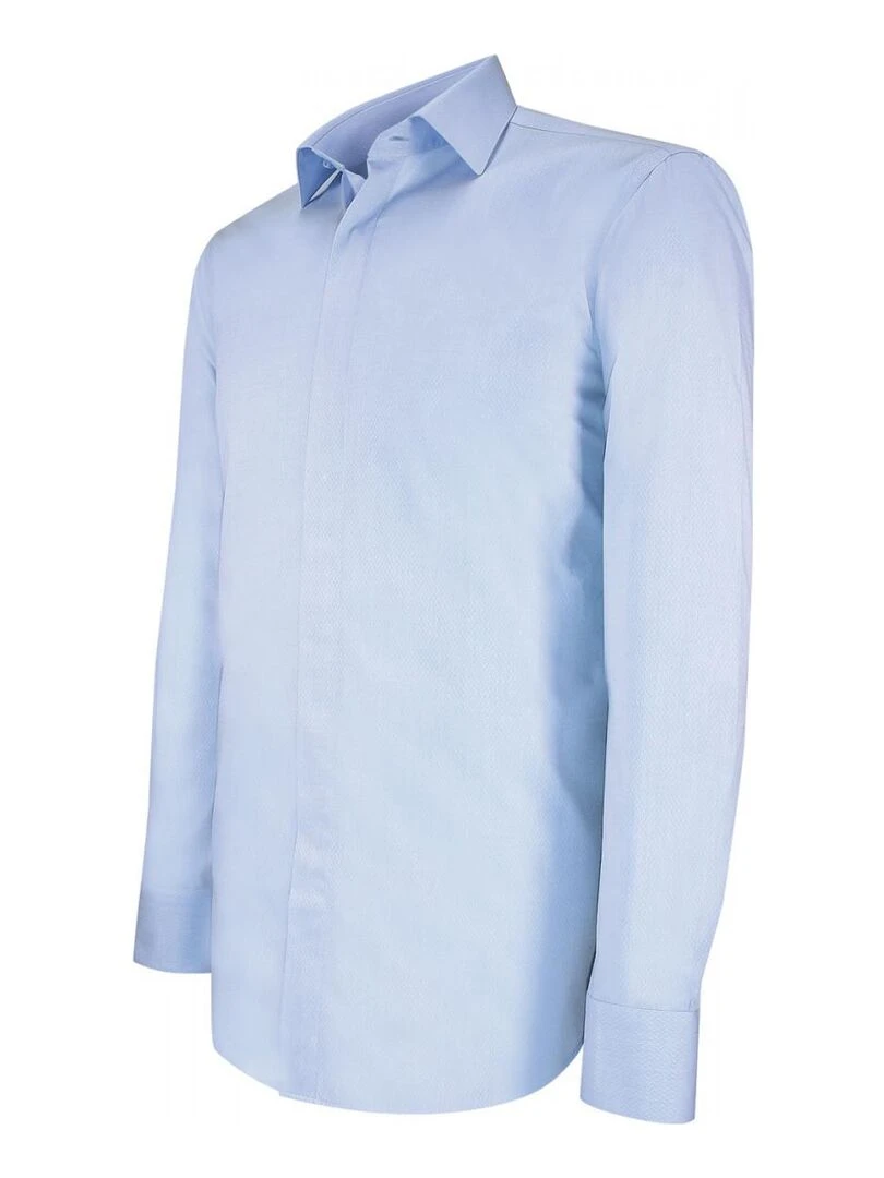 Chemise cérémonie tissu armuré CEREMONY   Bleu
