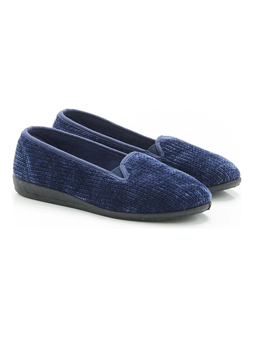 Ballerines aspect velours côtelé à mémoire de forme Damart Bleu marine