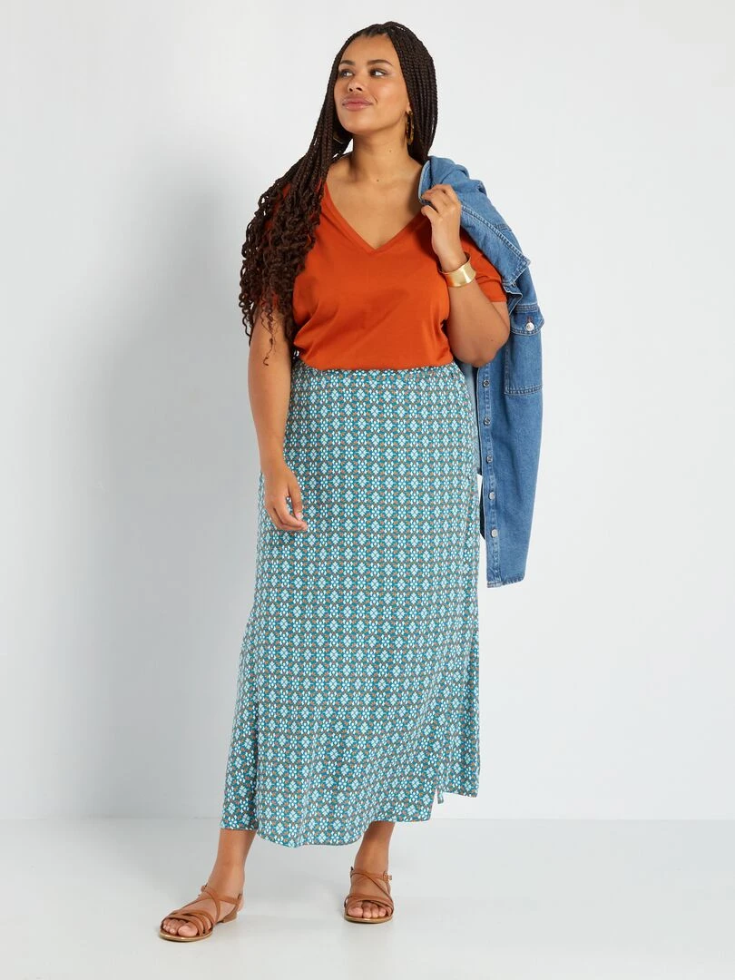 T shirt avec poche en crochet   orange