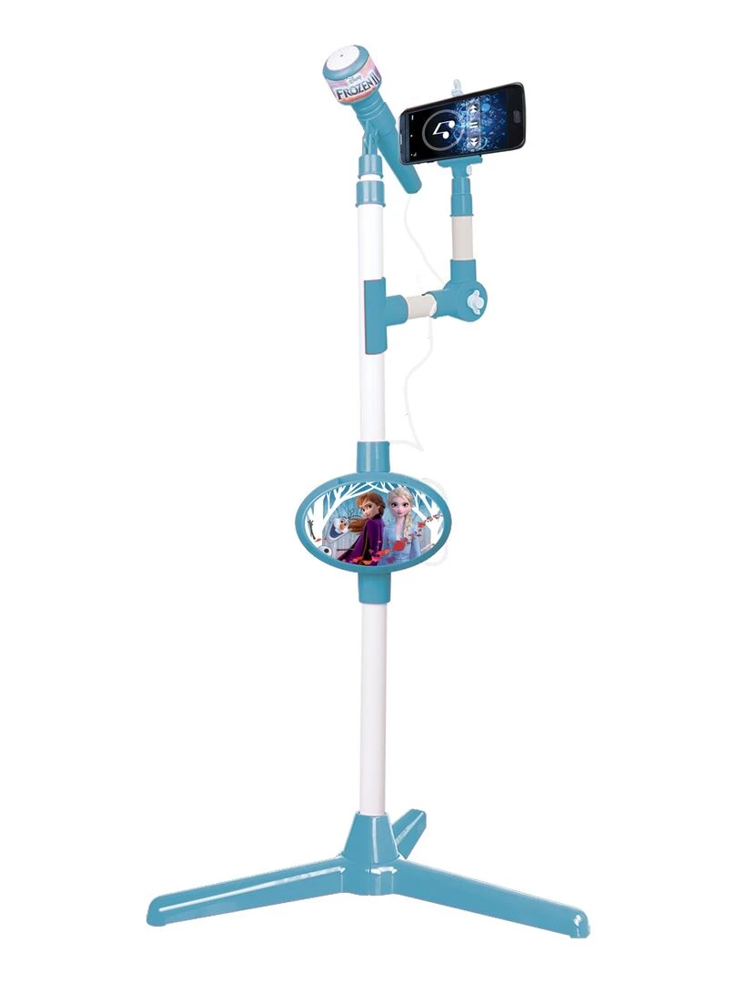 Microphone Sur Pied Lumineux Ajustable Avec Haut parleur Effets Sonores Reine Des Neiges N/A