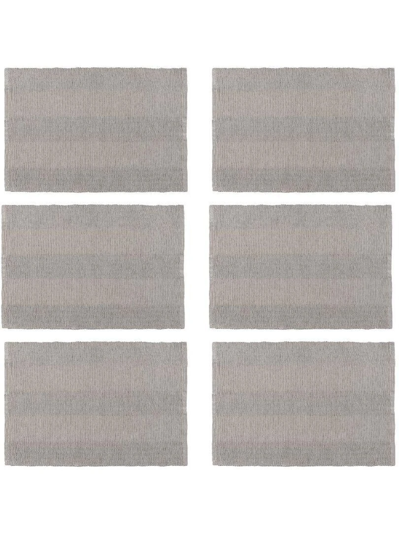 Lot de 6 sets de table Eldora taupe   Taupe