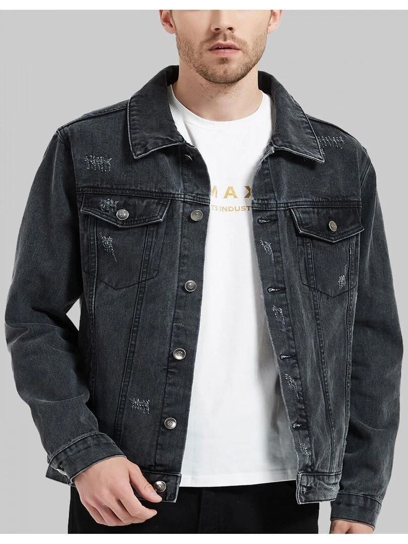 Blouson jeans Kebello Gris