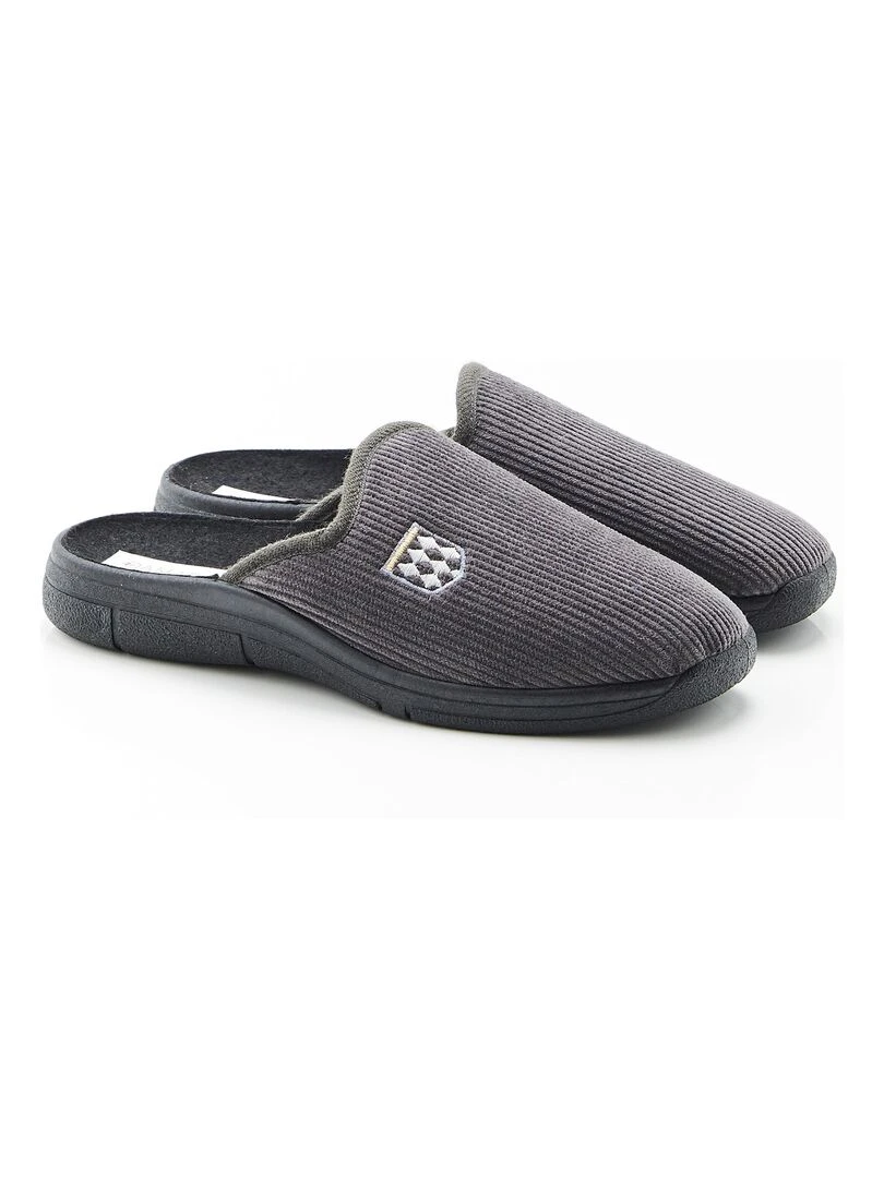 Mules velours Damart Gris