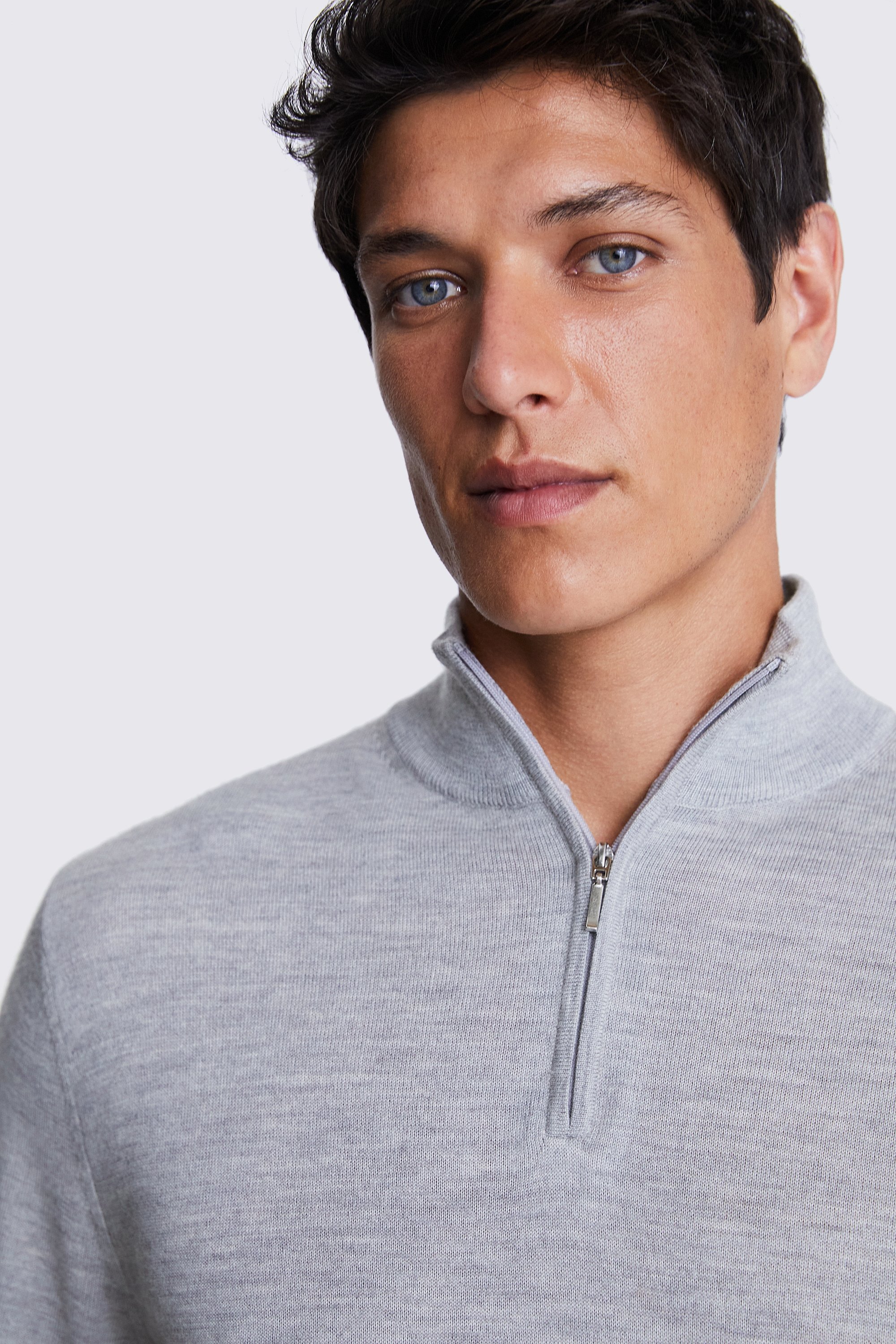 Navy Merino Crew Neck Jumper   Buy Online at Moss