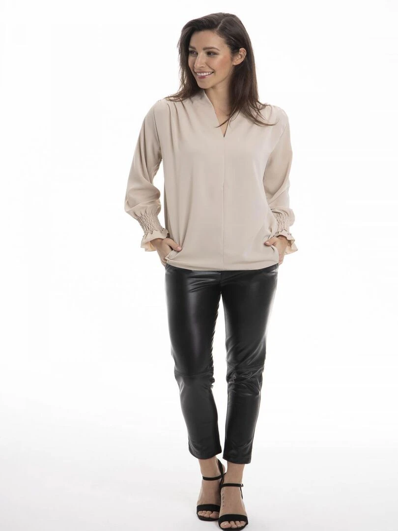 Chemise col mao CATHY   Gérard Pasquier   Beige