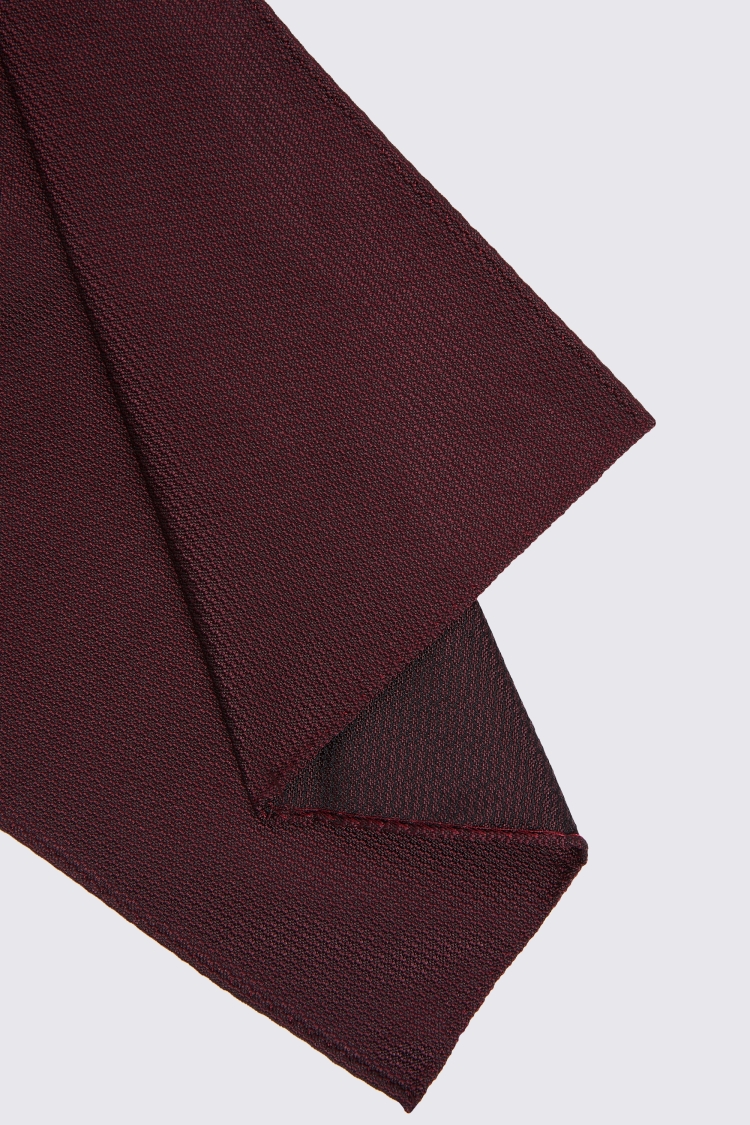 Burgundy Silk Semi-Plain Pocket Square Buy Online at Moss