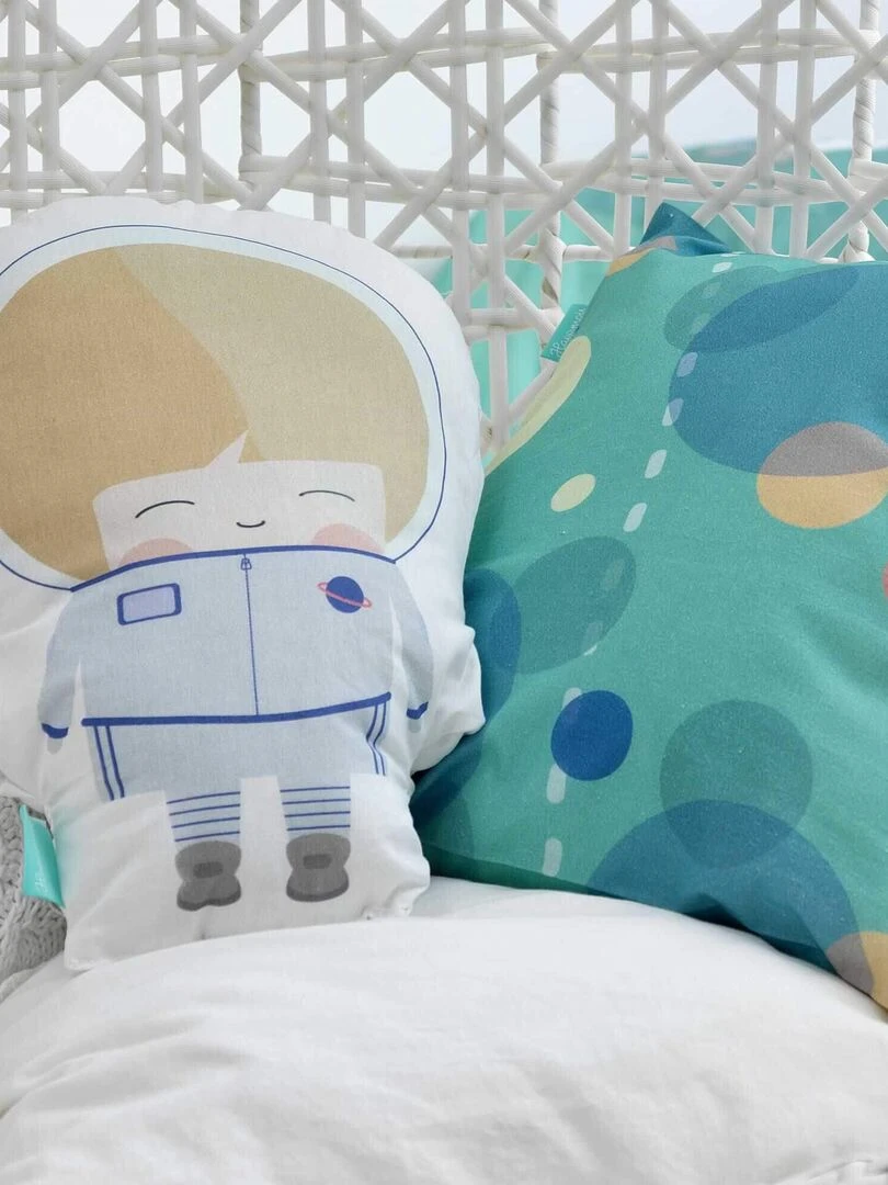 Coussin Astronaut "Happyfriday" Blanc