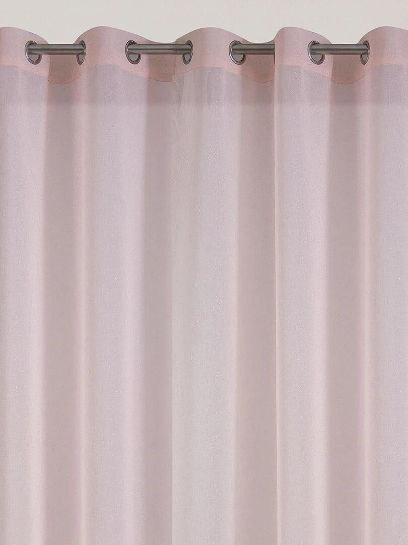 Paire de voilages tamisants et scintillants   Rose clair