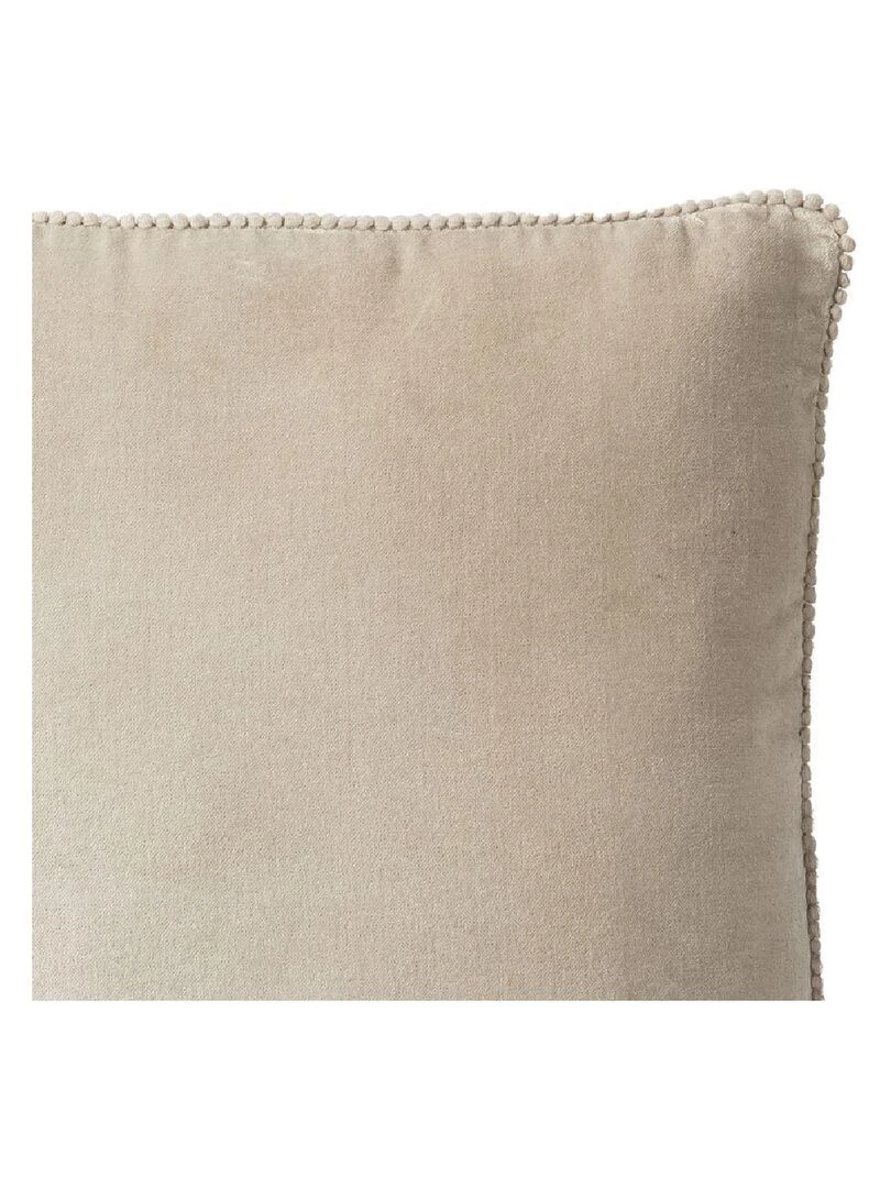 Coussin en velours avec contour perlé 'Deko&co' Beige