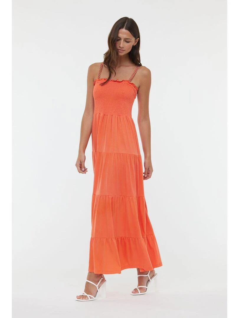 Lee Cooper Robe manches bretelles coton LOUXY SM Orange mandarine