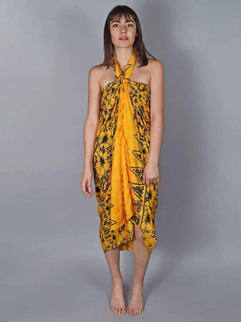Paréo Batik Lotus Jaune