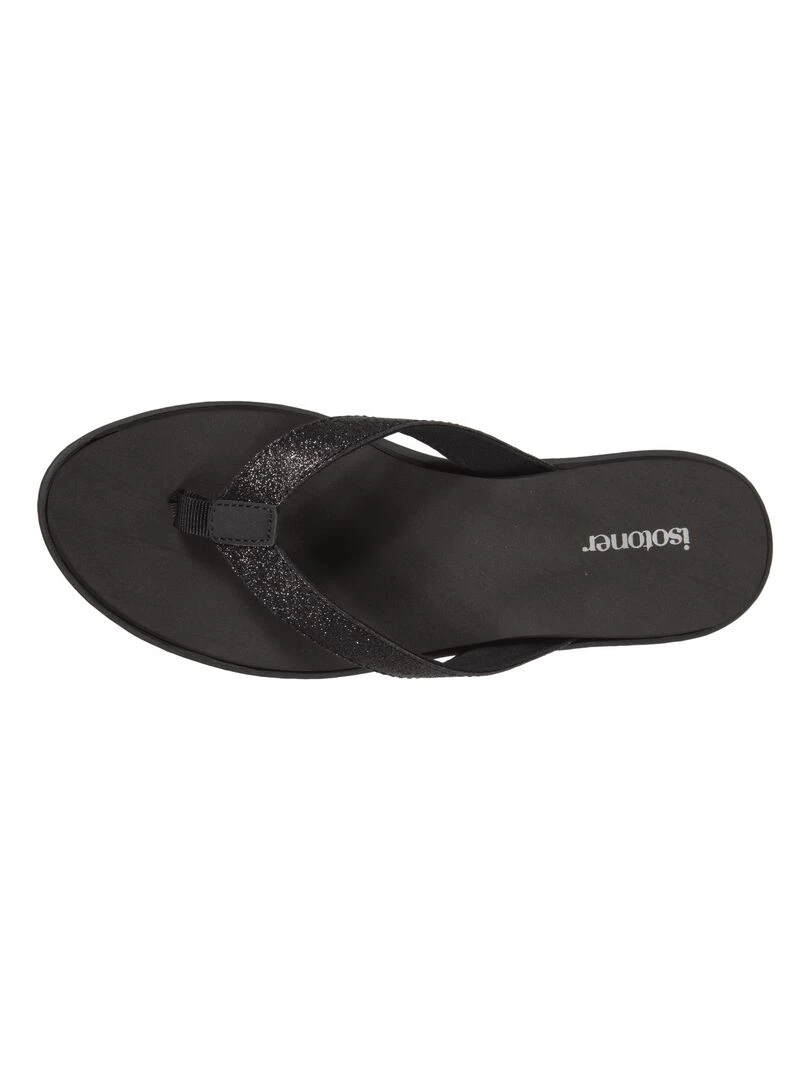 Tongs sport Femme confort tige paillettes Noir   Noir