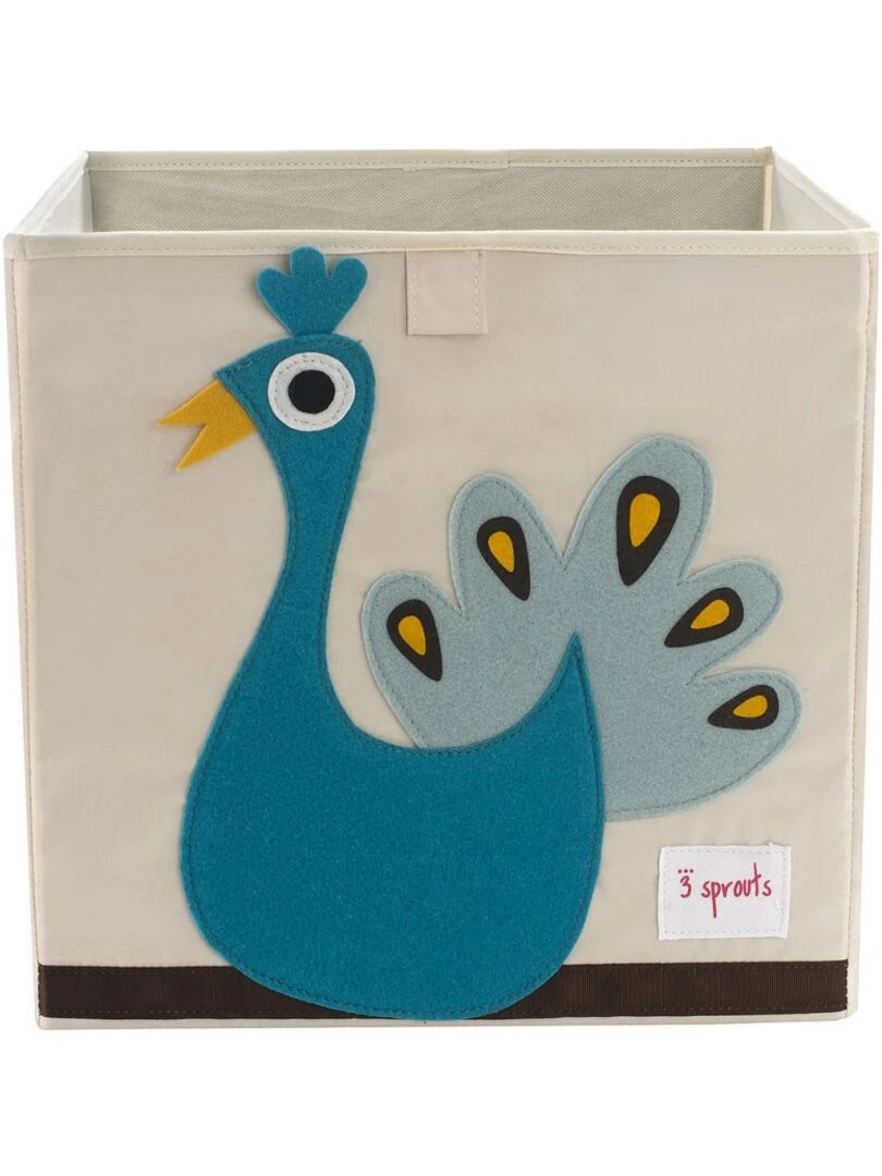 Cube de rangement Paon (33 5 x 33 5 cm) Bleu