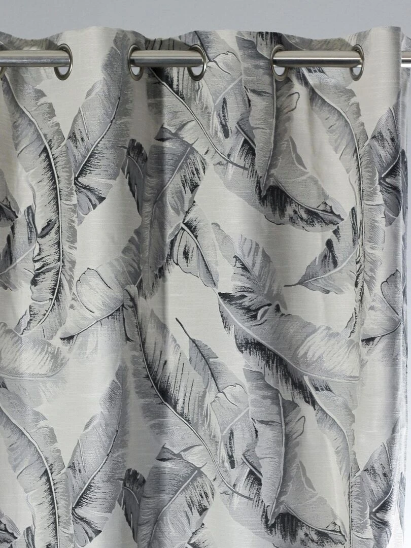 Rideau jacquard Jardin d'hiver gris anthracite