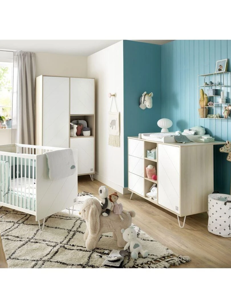 Commode 1 porte 3 tiroirs   SAUTHON   Blanc