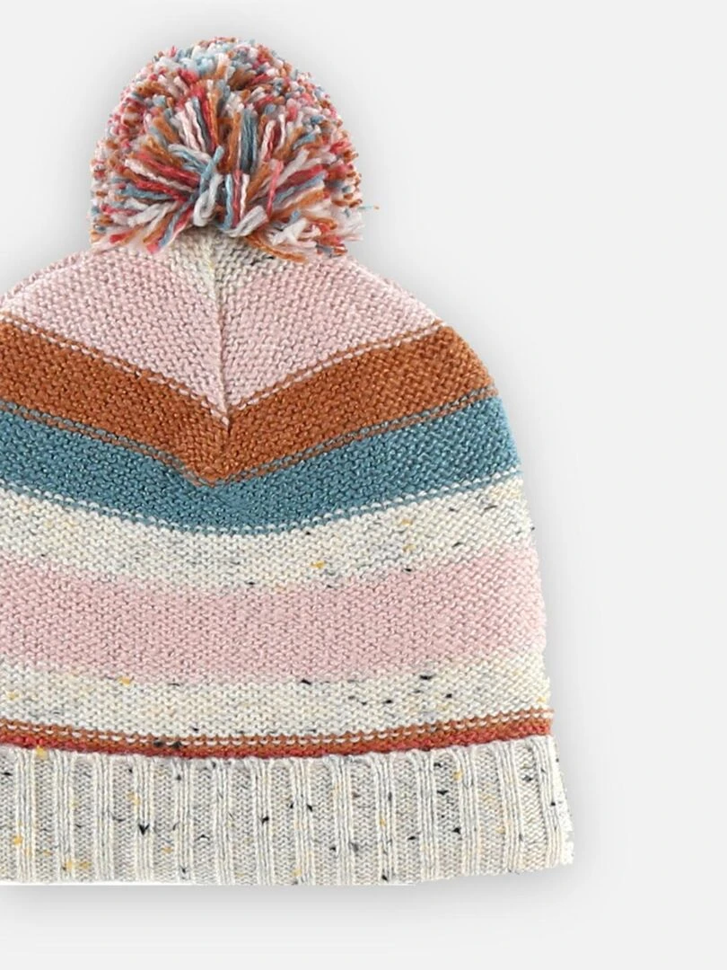 Bonnet rayé en tricot   Noukie's   Beige