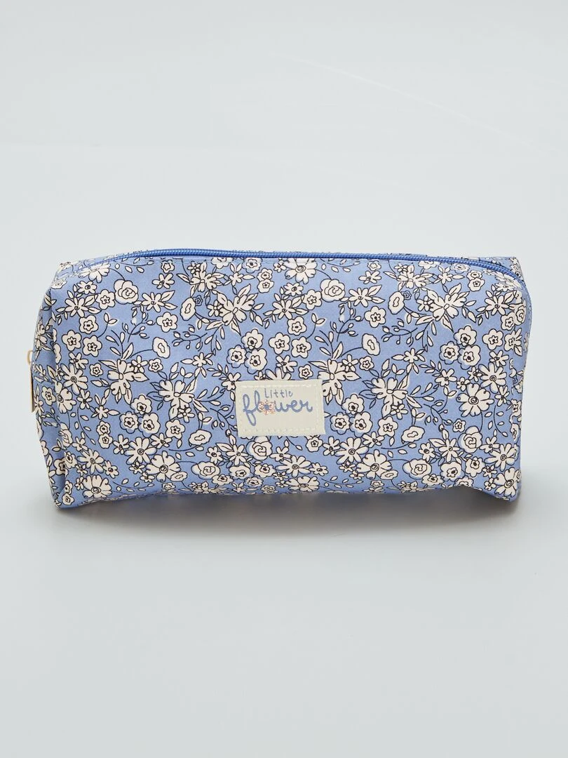 Trousse de toilettes imprimé liberty Bleu