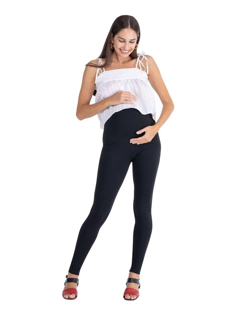 Legging de maternité d'hiver rembourré en coton Noir Noir