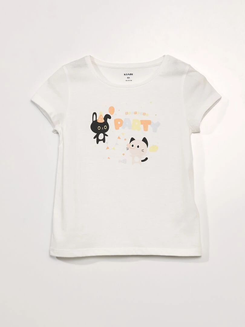 T shirt 'Anniversaire' Blanc