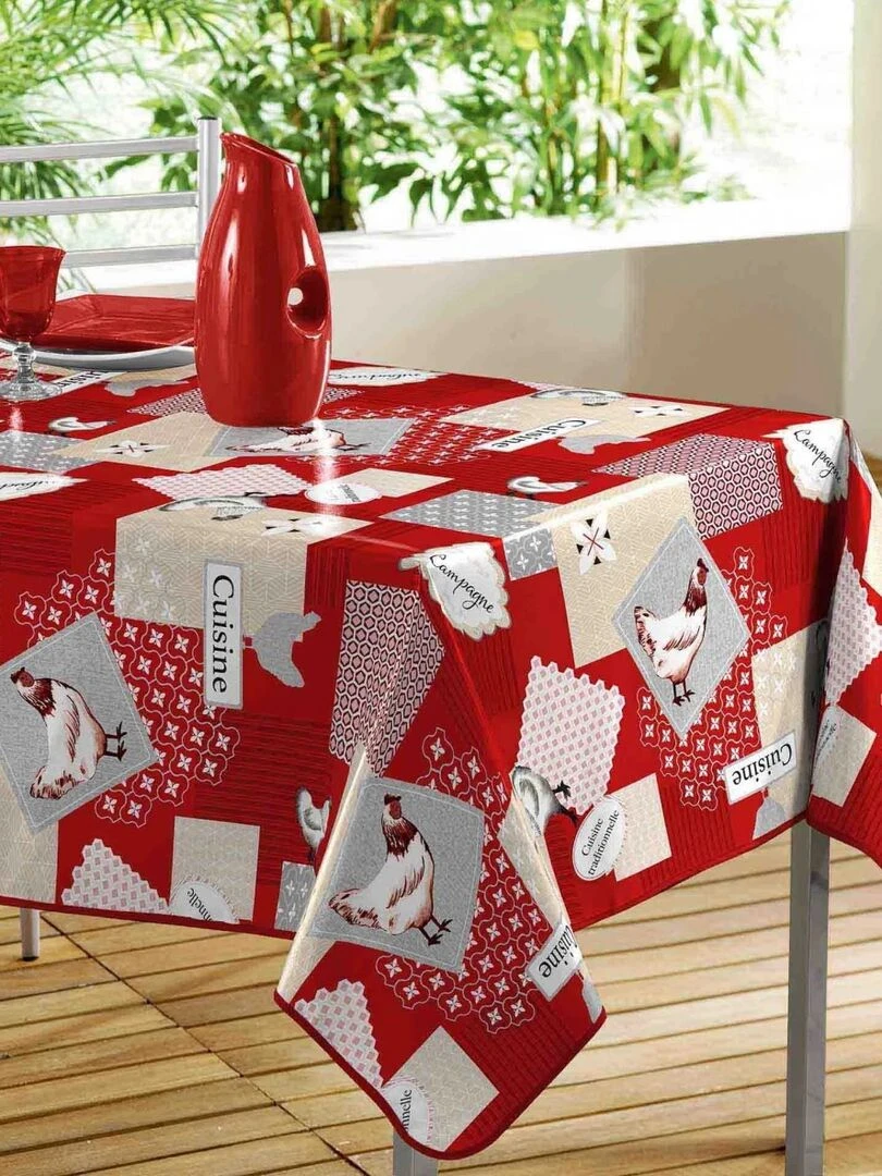 Nappe rectangle PVC Galipi   Rouge