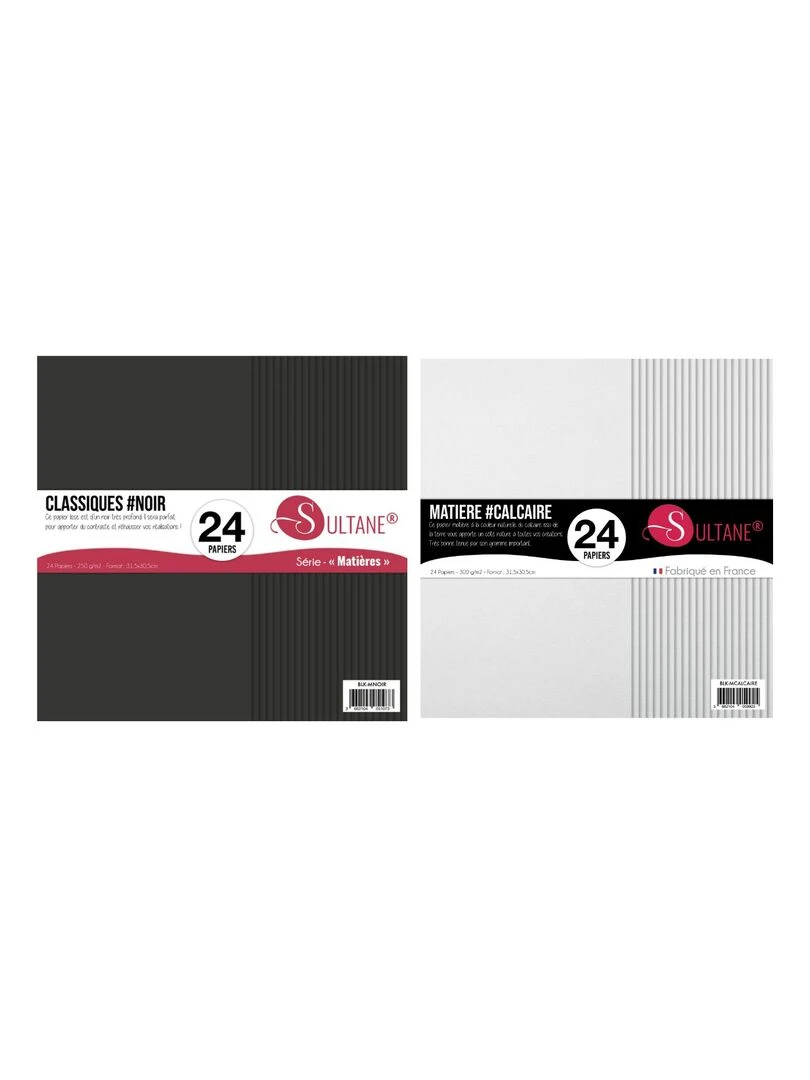 48 papiers Scrapbooking Noir + Blanc 300g/ m² H : 30 5 cm N/A