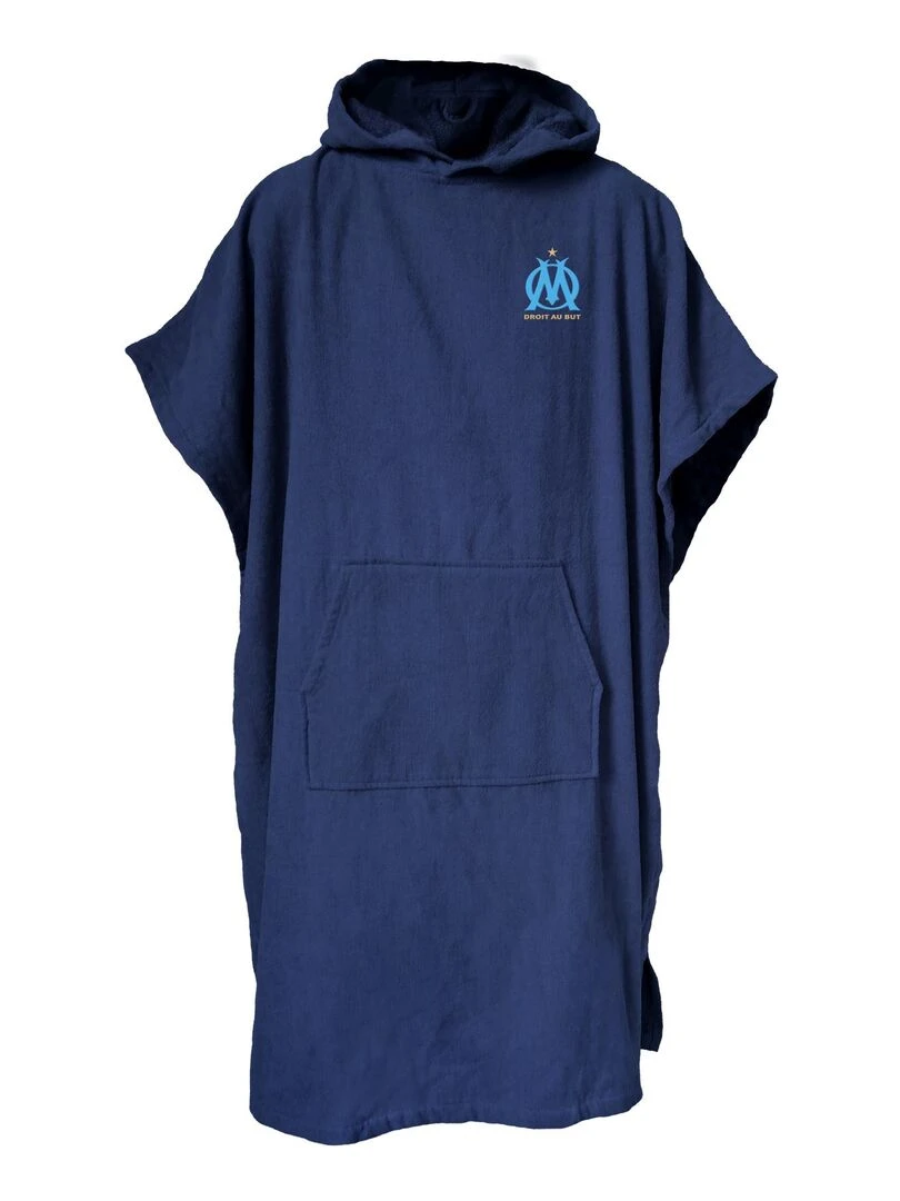 Poncho de bain Adulte 100% Coton OM LOGO Bleu marine
