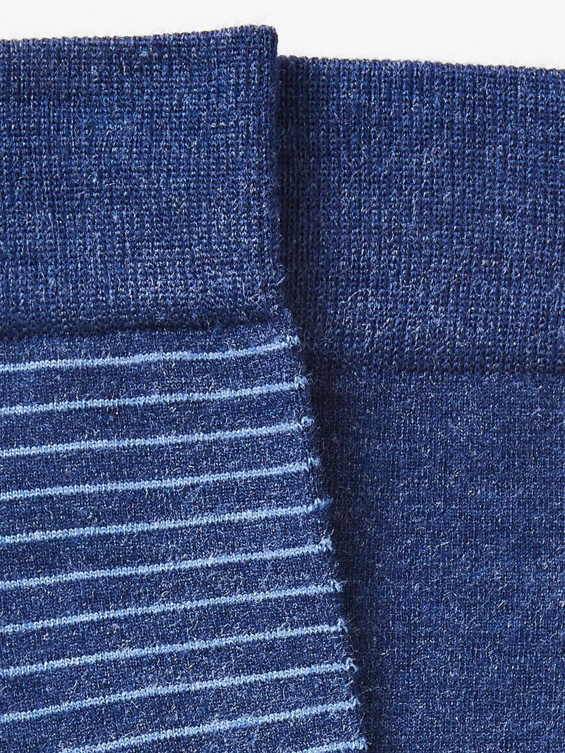 Lot de 2 paires de chaussettes mélange soie et Thermolactyl   Damart   Bleu