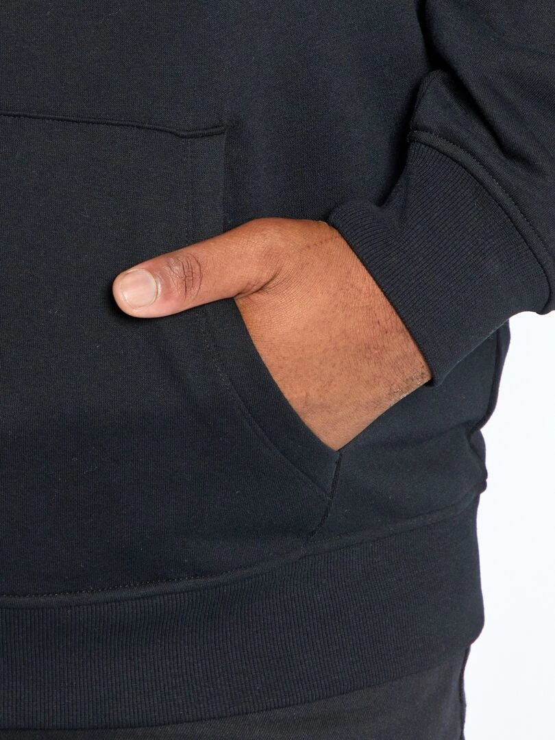 Sweat zippé en molleton   noir