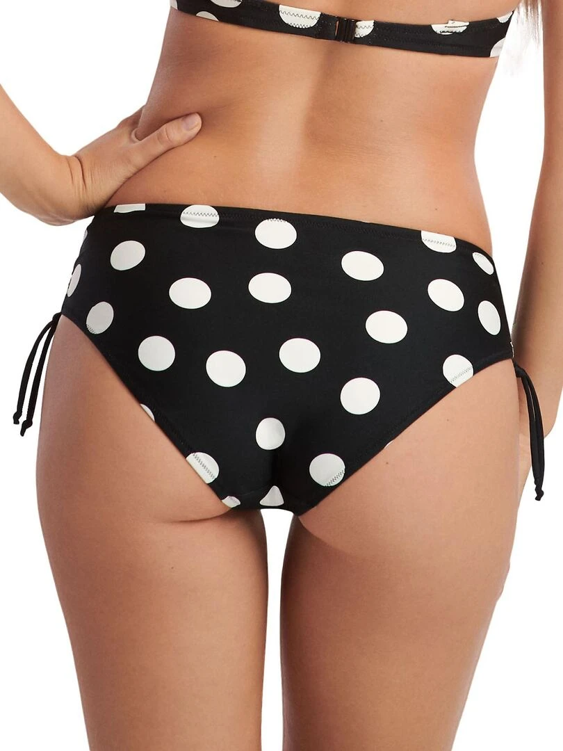 Bas maillot slip de bain taille haute côtés froncés La Paz Noir