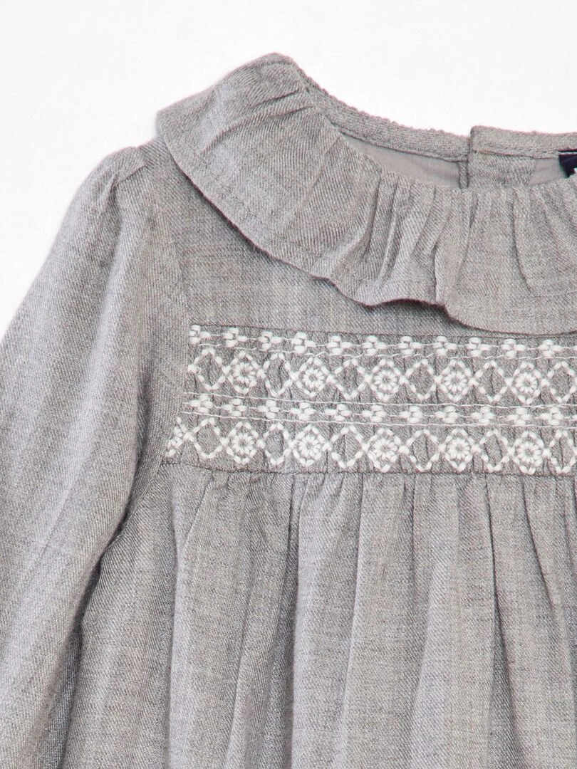 Robe avec collerette   Gris