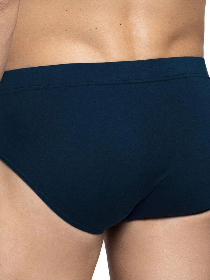 Pack de 2 slips en coton Belmond avec ceinture tubulaire   Bleu