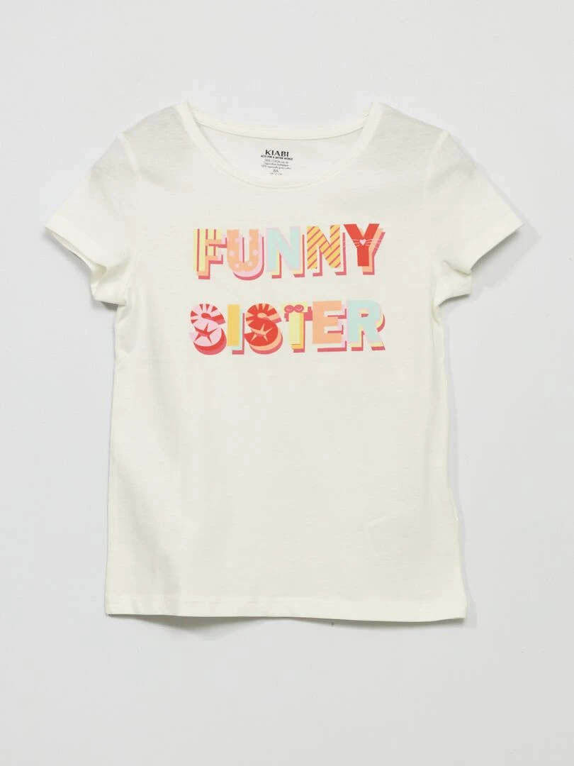 T shirt imprimé Beige