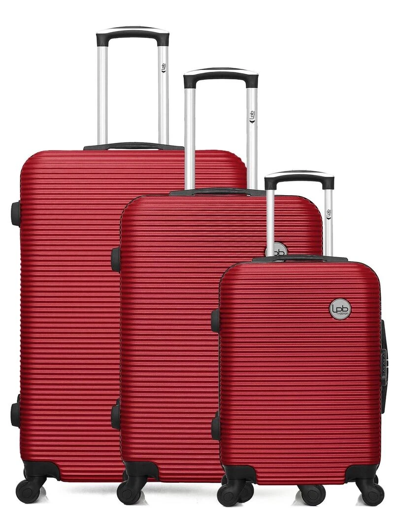 LPB Set de 3 ABS MUNICH 4 Roues Rouge