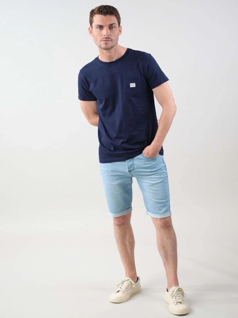 T shirt en coton bio 'Deeluxe' Bleu marine