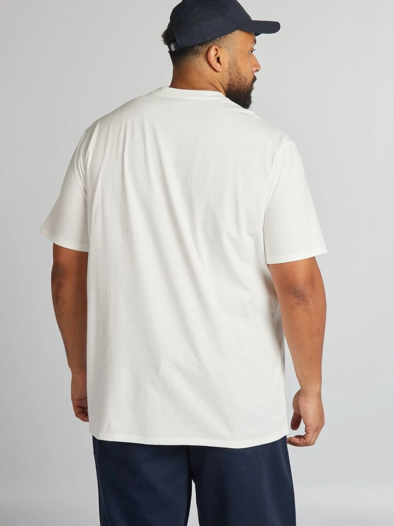 T shirt à col rond avec imprimé   Blanc