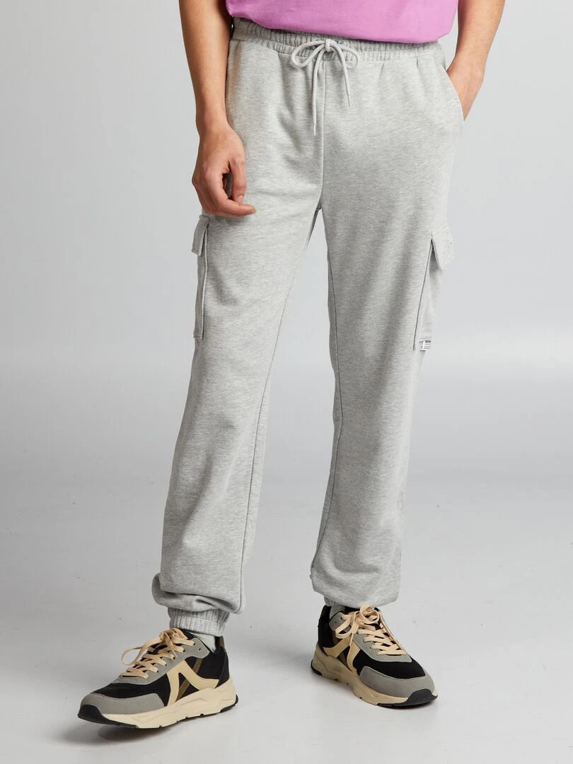 Pantalon de jogging avec poches multipoches Gris