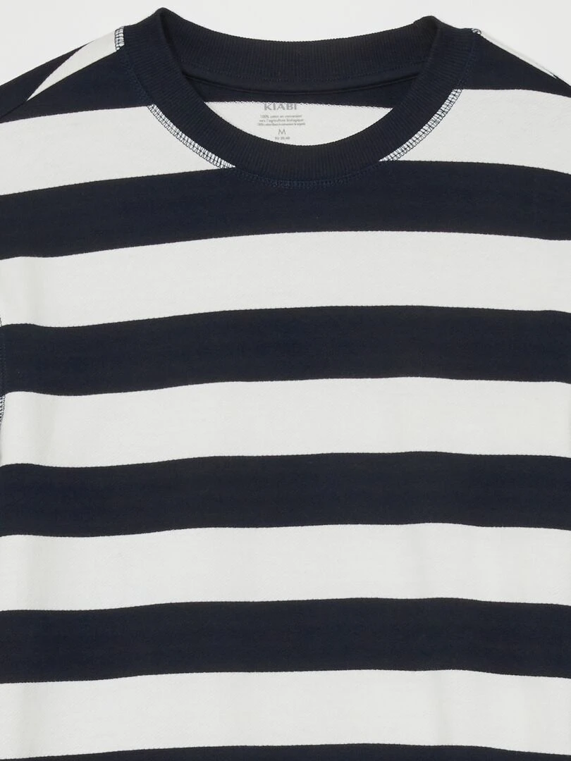 Sweat à rayures   Bleu marine