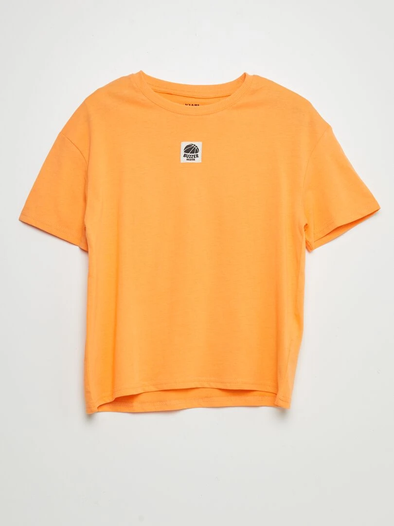 Ensemble t shirt + short 2 pièces Orange/beige