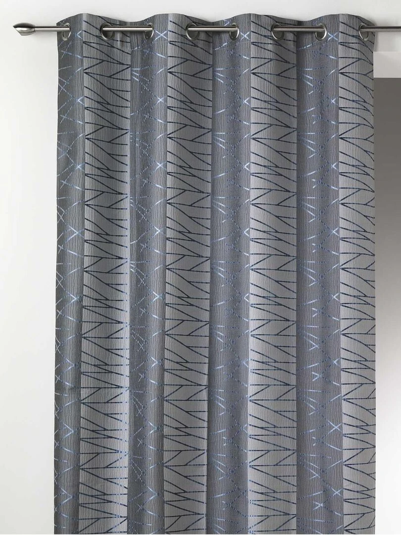 Rideau en Jacquard à Rayures Verticales "Fun" Bleu