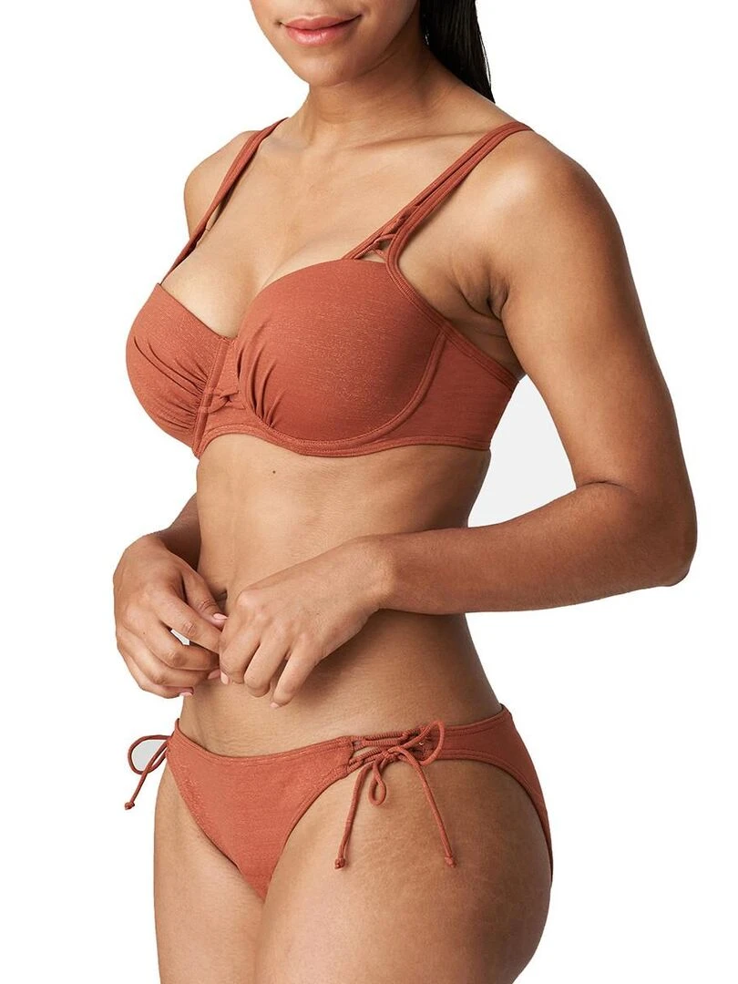 Bas de maillot ajustable Manuia   Marron