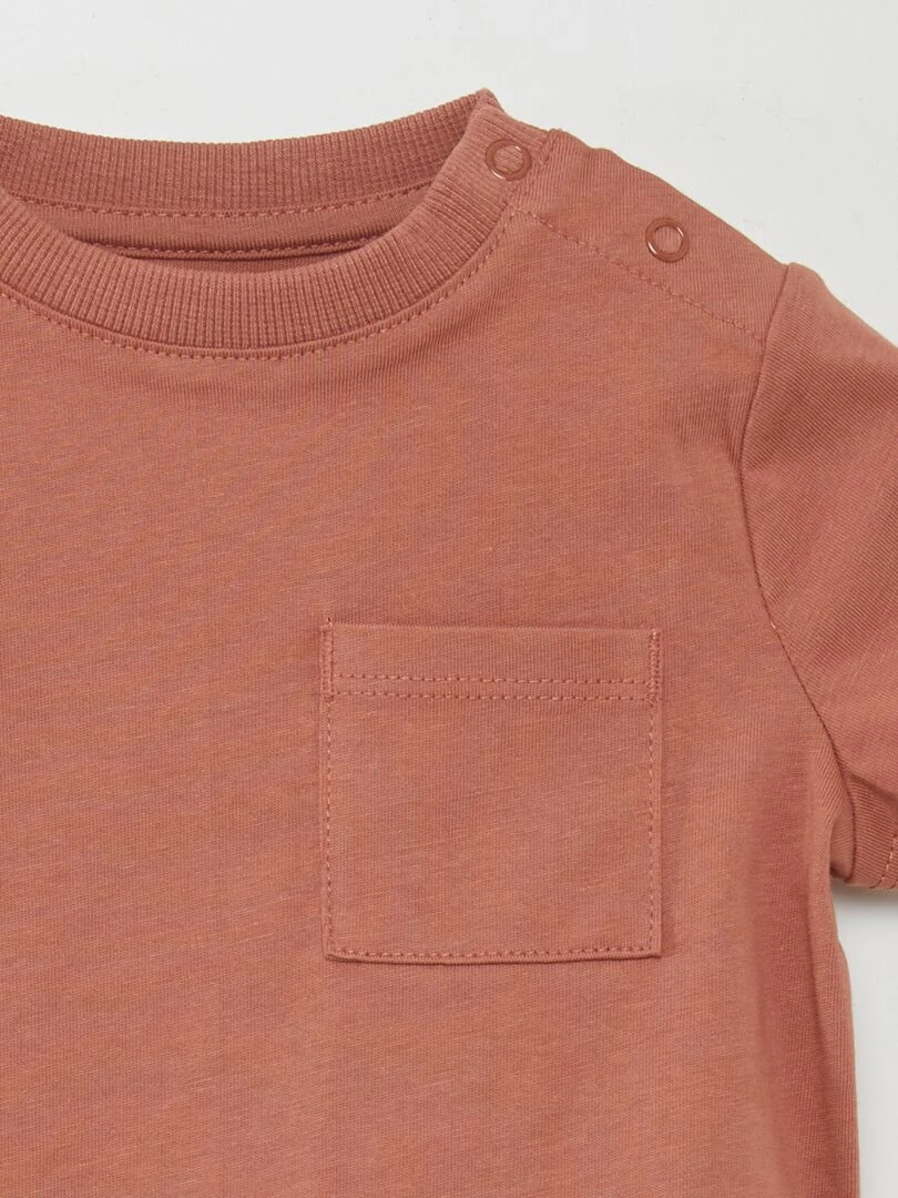 T shirt à manches courtes avec poches Rose