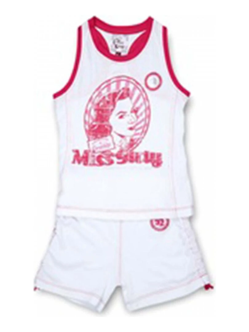 Ensemble Short et Débardeur fille FLIZEP MISS GIRLY Rose fushia