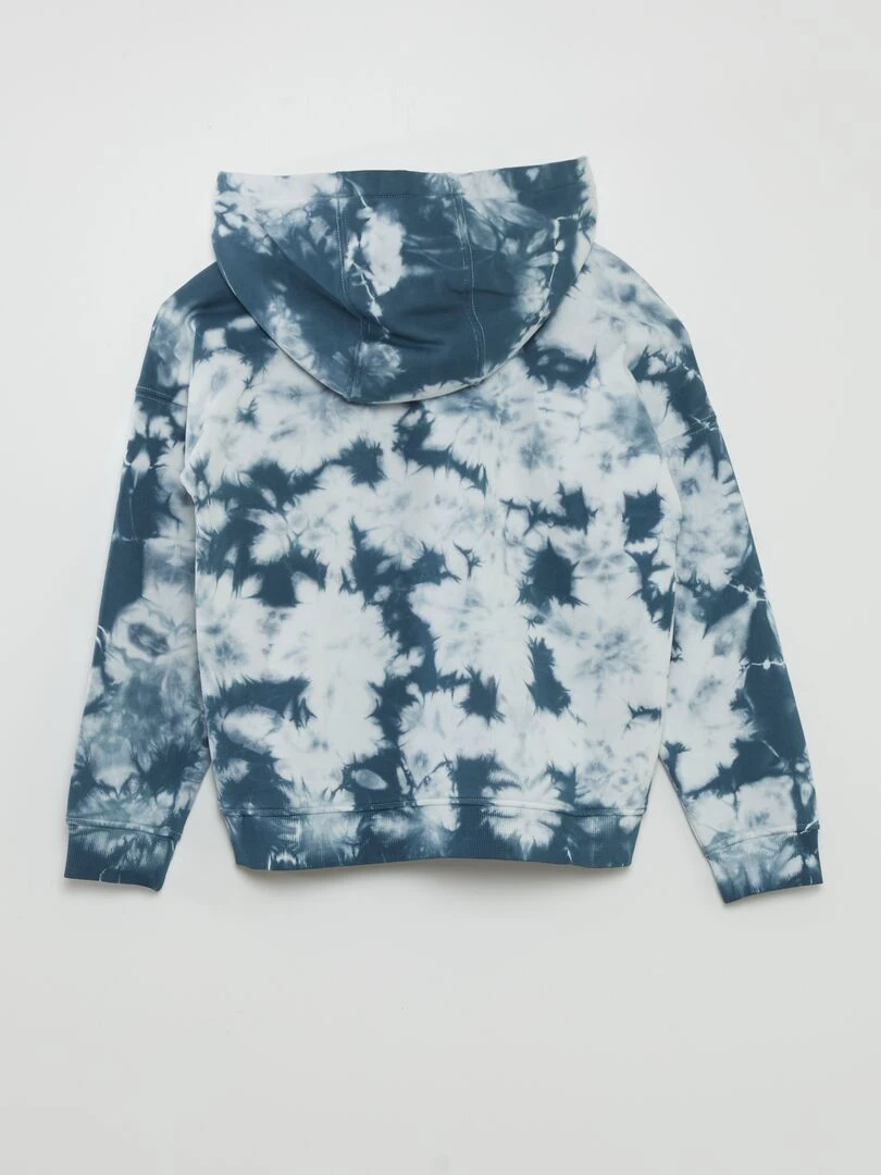 Sweat à capuche effet tie and dye   BLEU