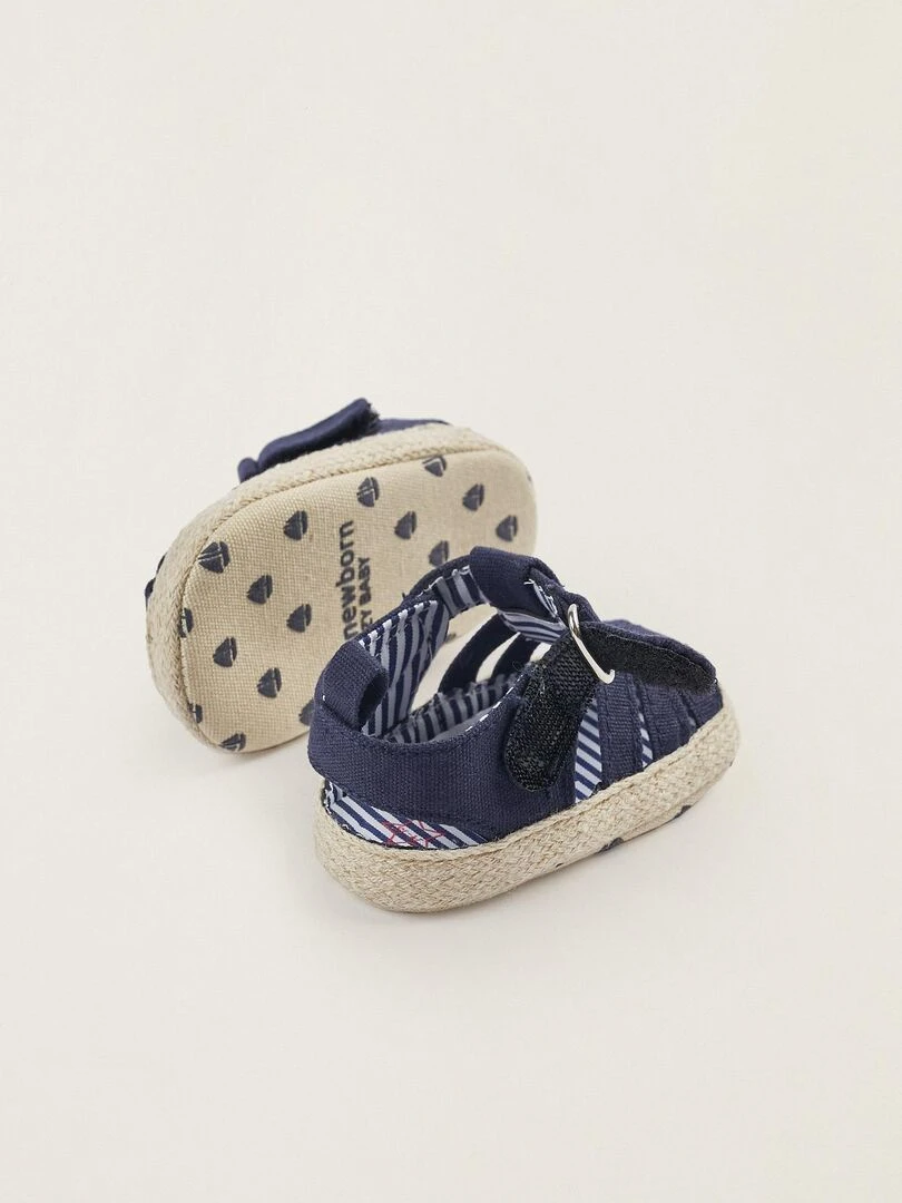 Sandales à lanières en tissu pour nouveau né  ATLANTIC COMPANY   Bleu foncé