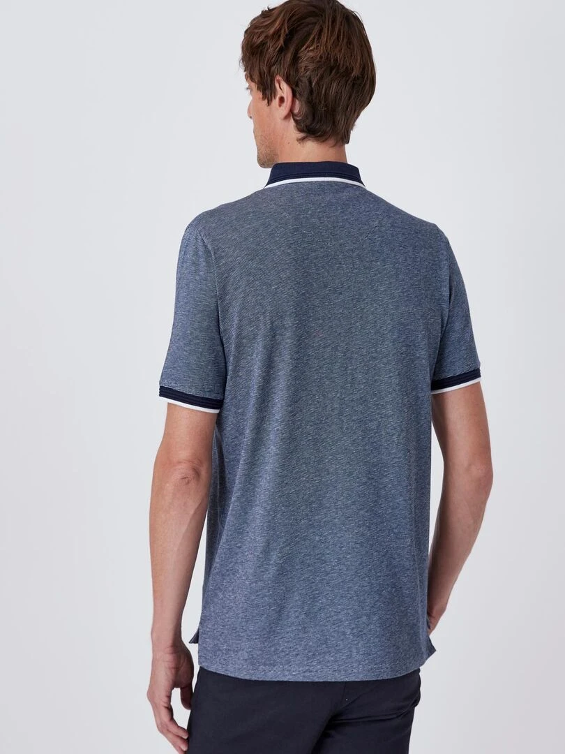 Polo maille jacquard   Damart   Bleu marine