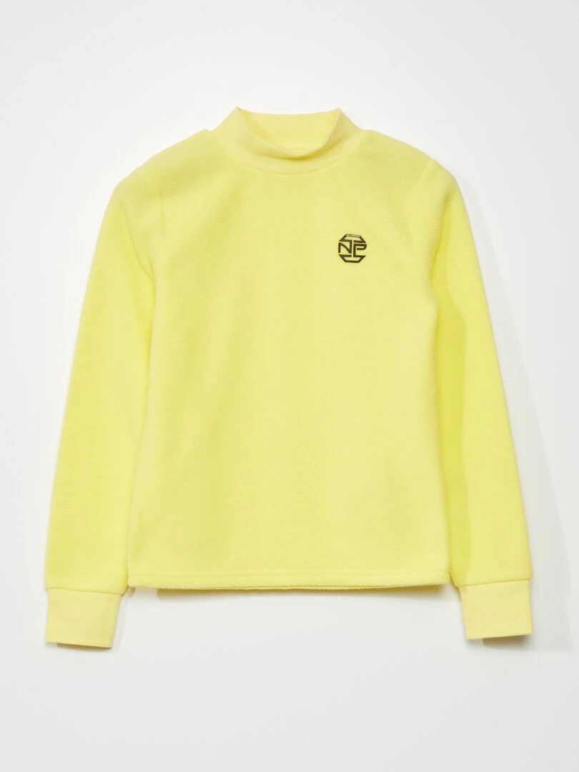 T shirt à manches longues en maille polaire Jaune