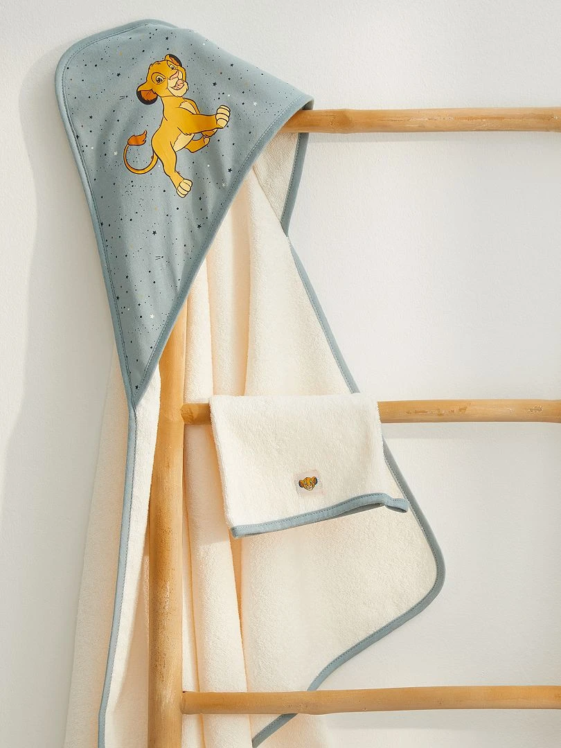 Cape de bain + gant de toilette simba
