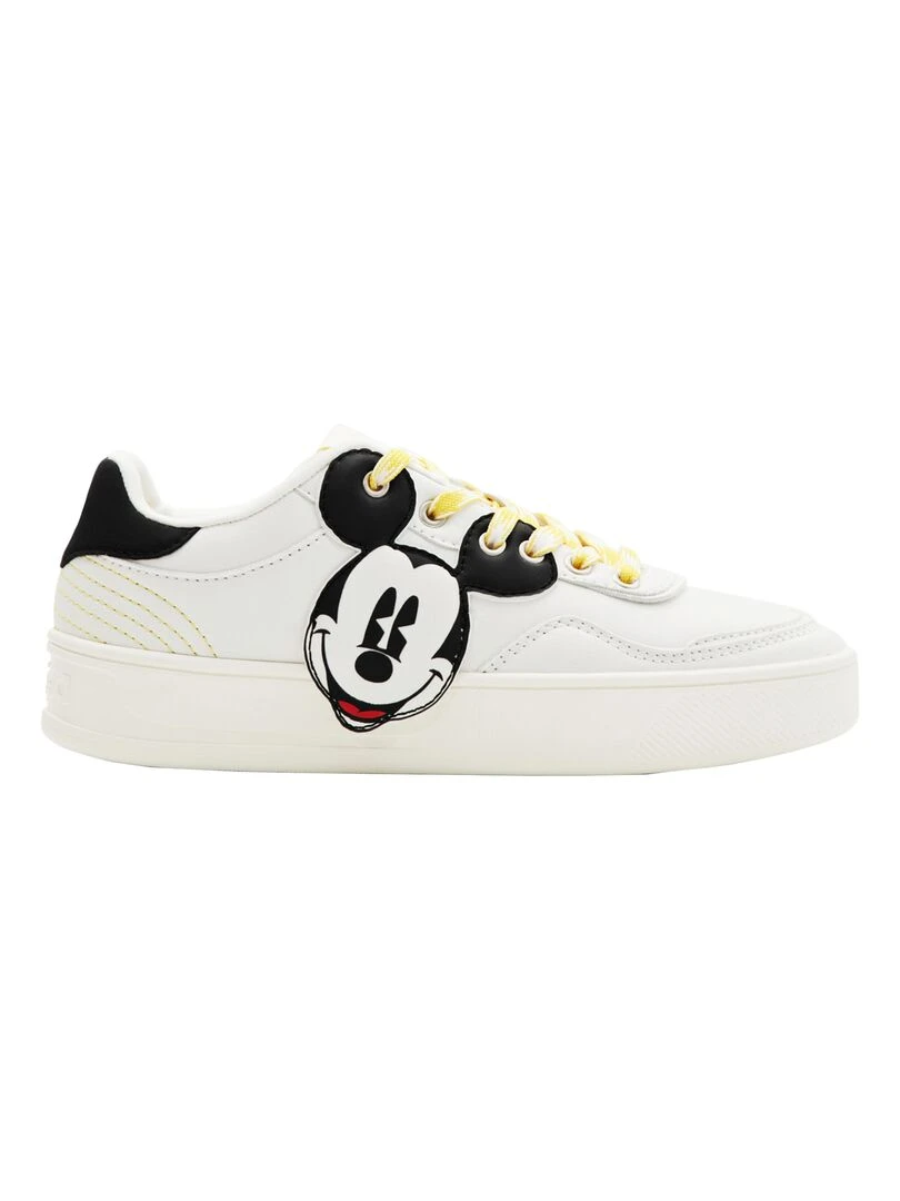 Basket Basse à Lacets Desigual Fancy Mickey Blanc