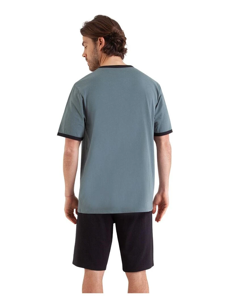Pyjama court homme Ecopack Gris Noir