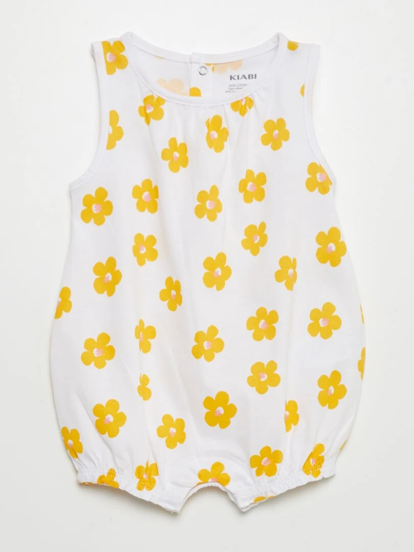 Lot de combishorts en jersey   2 pièces   Rose / jaune